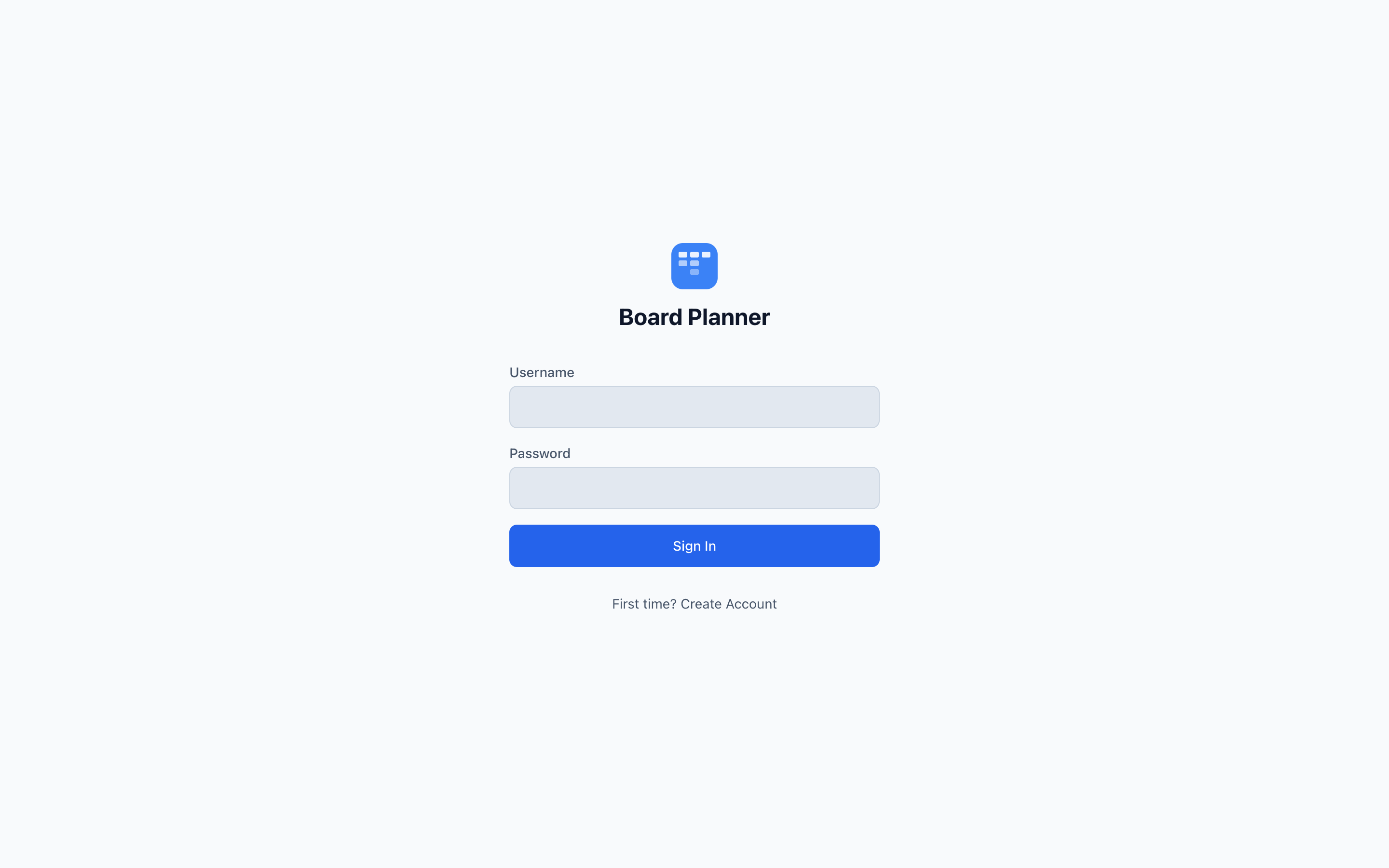 The sign-in screen