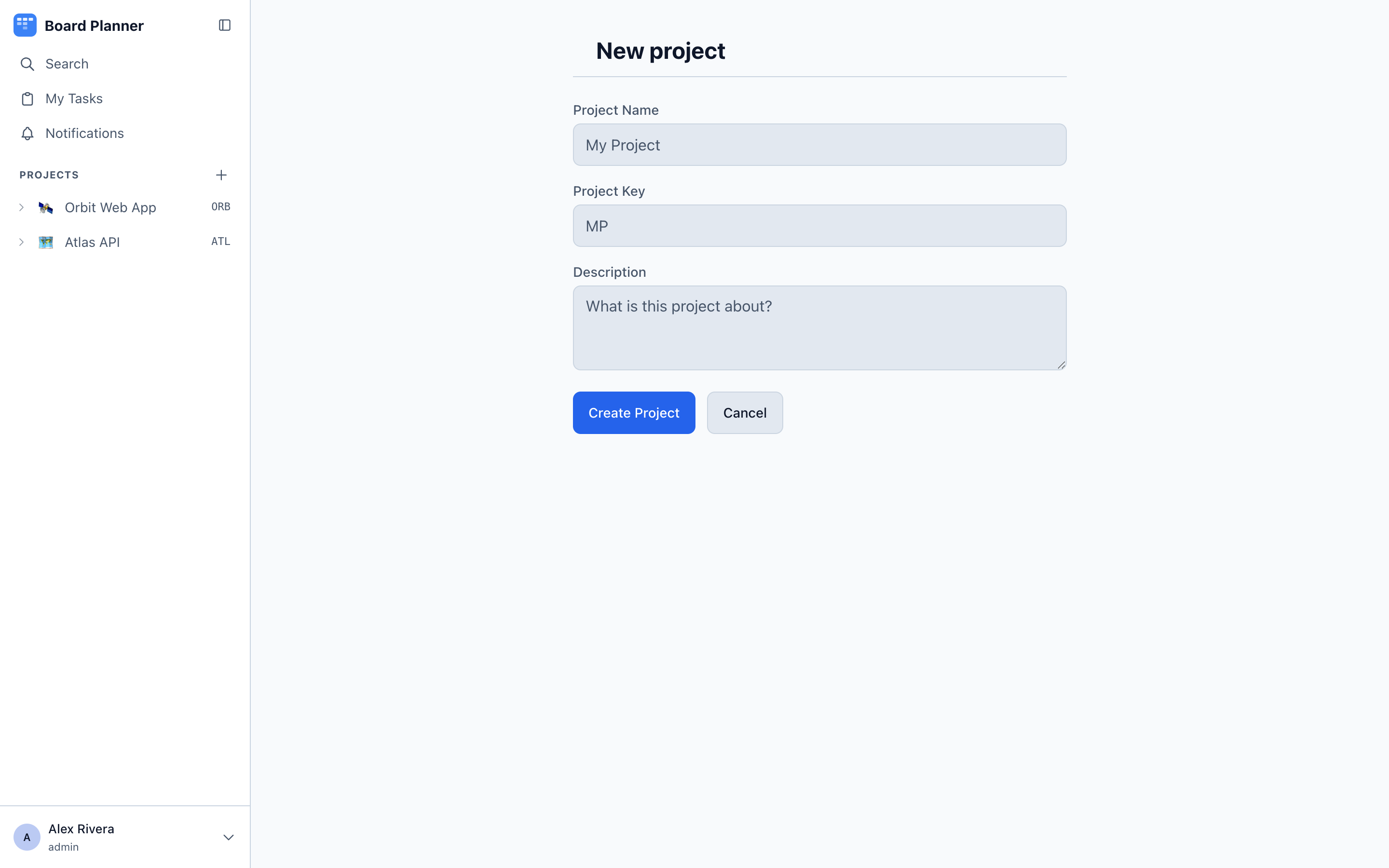 Creating a project